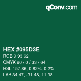 Color code: HEX #095D3E | qconv.com