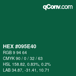 Color code: HEX #095E40 | qconv.com