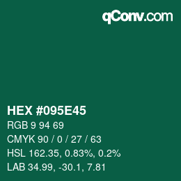 Color code: HEX #095E45 | qconv.com