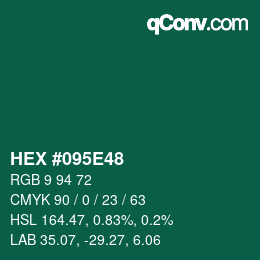 Color code: HEX #095E48 | qconv.com