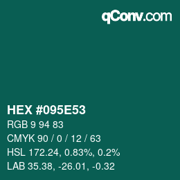Color code: HEX #095E53 | qconv.com
