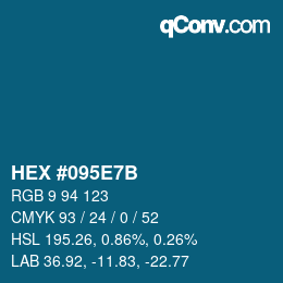 Código de color: HEX #095E7B | qconv.com