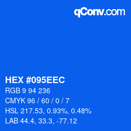 Color code: HEX #095EEC | qconv.com