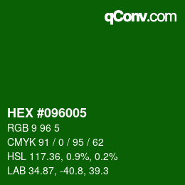 Código de color: HEX #096005 | qconv.com