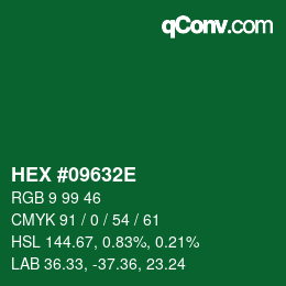 Color code: HEX #09632E | qconv.com