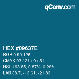 Color code: HEX #09637E | qconv.com