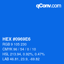 Color code: HEX #0969E6 | qconv.com