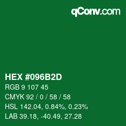 Color code: HEX #096B2D | qconv.com