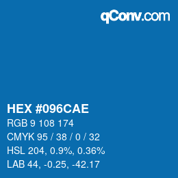 Color code: HEX #096CAE | qconv.com