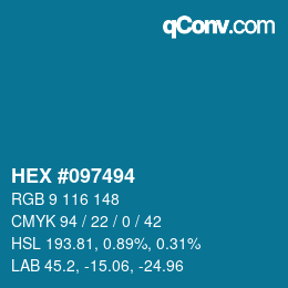 Color code: HEX #097494 | qconv.com
