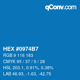 カラーコード: HEX #0974B7 | qconv.com
