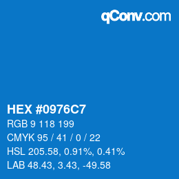 Color code: HEX #0976C7 | qconv.com