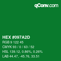 Color code: HEX #097A2D | qconv.com