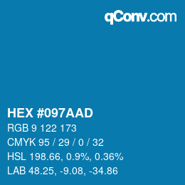 Color code: HEX #097AAD | qconv.com