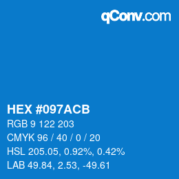 Color code: HEX #097ACB | qconv.com