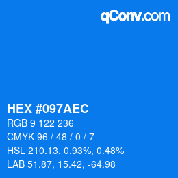 Color code: HEX #097AEC | qconv.com
