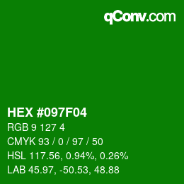 Color code: HEX #097F04 | qconv.com