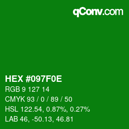 Color code: HEX #097F0E | qconv.com