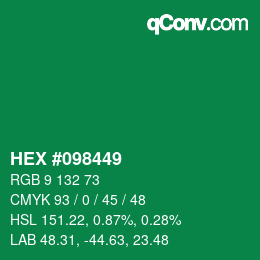 カラーコード: HEX #098449 | qconv.com