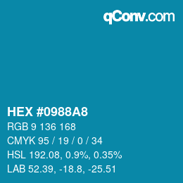 Color code: HEX #0988A8 | qconv.com