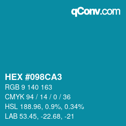 Color code: HEX #098CA3 | qconv.com
