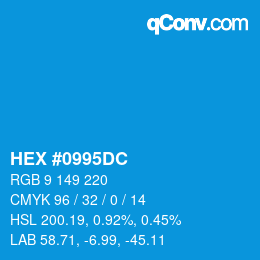 Code couleur: HEX #0995DC | qconv.com