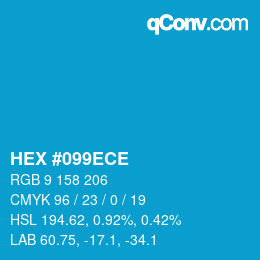 Color code: HEX #099ECE | qconv.com