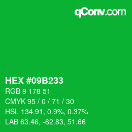Color code: HEX #09B233 | qconv.com