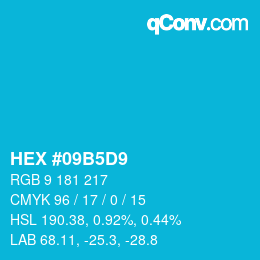 Color code: HEX #09B5D9 | qconv.com
