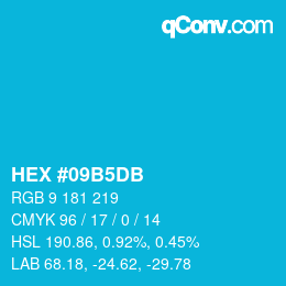 カラーコード: HEX #09B5DB | qconv.com