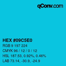 Color code: HEX #09C5E0 | qconv.com