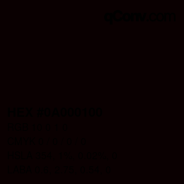 Código de color: HEX #0A000100 | qconv.com