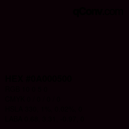 Color code: HEX #0A000500 | qconv.com