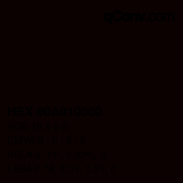 Color code: HEX #0A010000 | qconv.com
