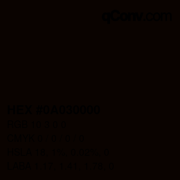 カラーコード: HEX #0A030000 | qconv.com