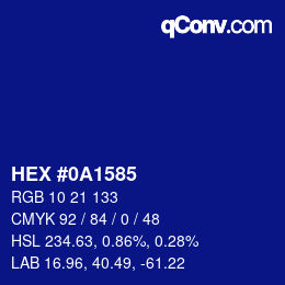 Color code: HEX #0A1585 | qconv.com