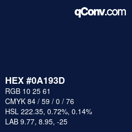 Código de color: HEX #0A193D | qconv.com