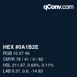 Color code: HEX #0A1B2E | qconv.com