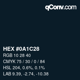 Color code: HEX #0A1C28 | qconv.com