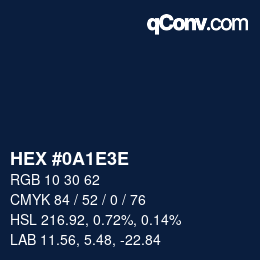 Color code: HEX #0A1E3E | qconv.com