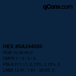 Color code: HEX #0A244000 | qconv.com
