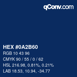 Color code: HEX #0A2B60 | qconv.com