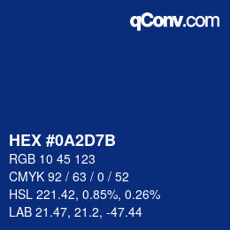 Color code: HEX #0A2D7B | qconv.com