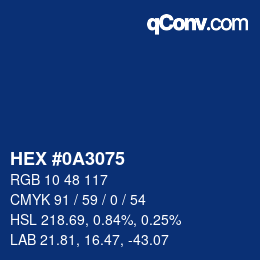 Color code: HEX #0A3075 | qconv.com