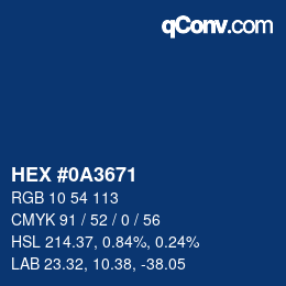 Color code: HEX #0A3671 | qconv.com