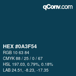 Color code: HEX #0A3F54 | qconv.com