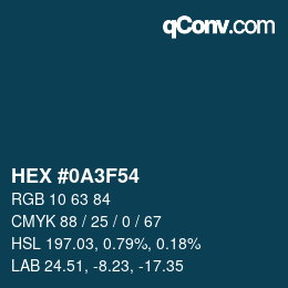 Código de color: HEX #0A3F54 | qconv.com
