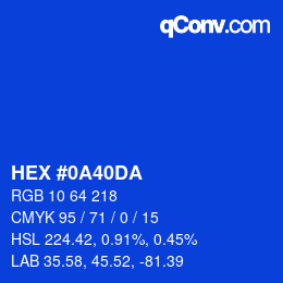 Color code: HEX #0A40DA | qconv.com