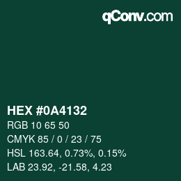 Color code: HEX #0A4132 | qconv.com