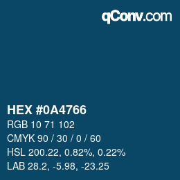 Color code: HEX #0A4766 | qconv.com